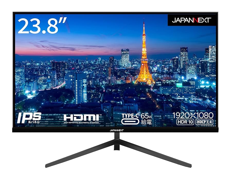 JAPANNEXT モニター ディスプレイ 23.8インチ ホワイト 65W給電 JN-IPS2380UHDR-C65W-HSP_top1.